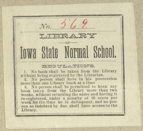 Normal School bookplate from a volume in the Standard Library series