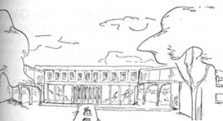 Architectural Sketch of the Regents Dining facility