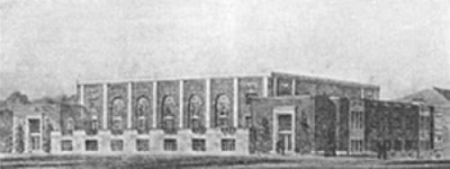 Black and white architectural sketch of the commons