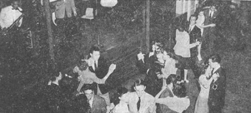Students dancing at a Commons open house