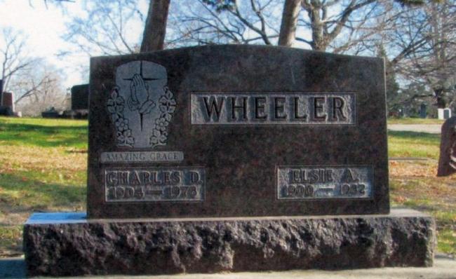 Wheeler gravestone, Fairview Cemetery, Waterloo