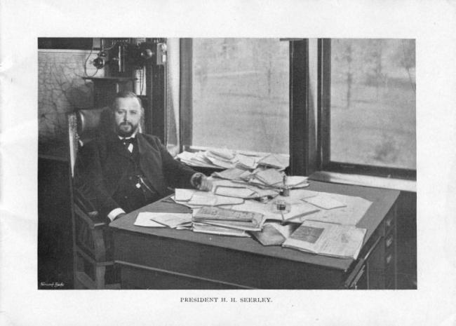 President H. H. Seerley at his desk.