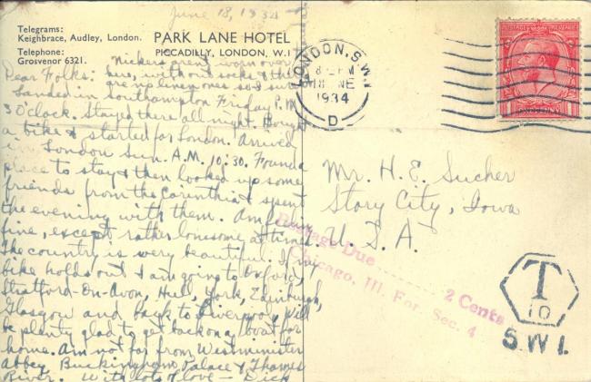 Reverse of postcard above
