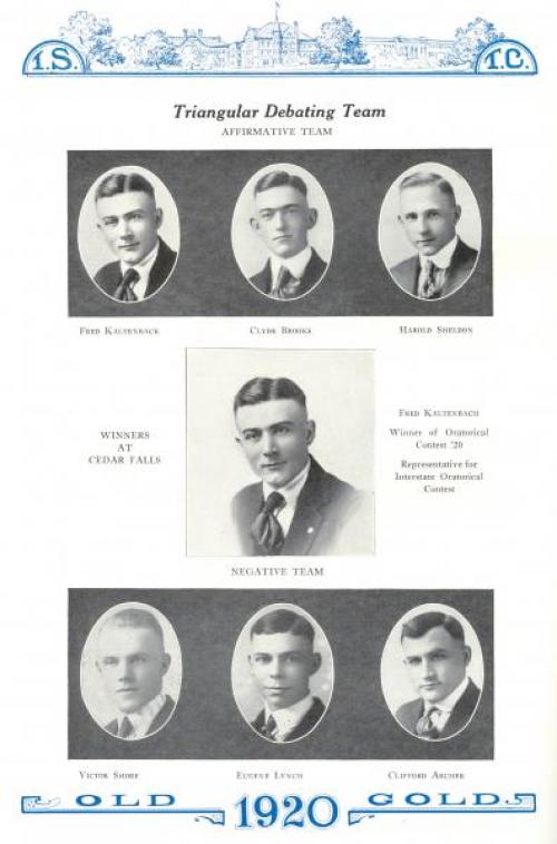 Triangular Debating Team, 1920