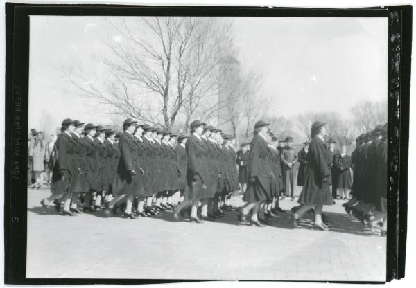 Group of WAVES members on parade