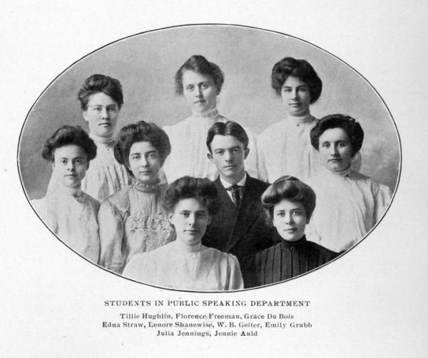 Public speaking students, 1908