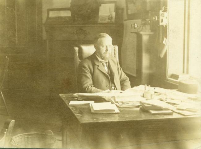 President Seerley at his desk