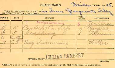 Class card