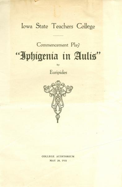 Iphigenia in Aulis program, 1921