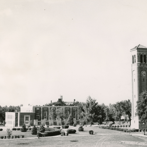 Commons and Campanile across lawn