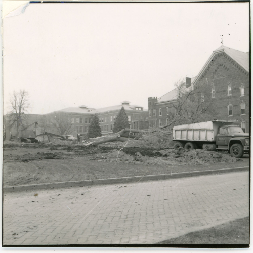 Dump truck at the Circle Elm clearing site