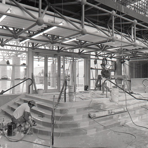 Stairs outside of Kamerick under construction